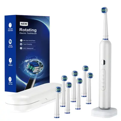 Rotating Electric Toothbrush, Long Battery Life, Oral-B Compatible Alternative - 3