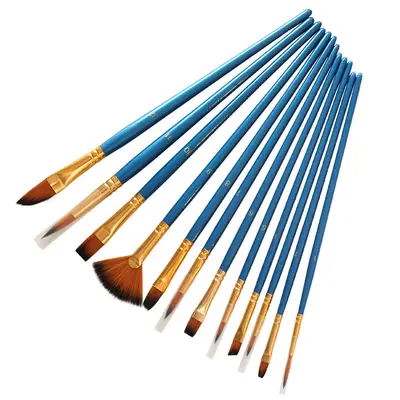 12 Parça Nylon Fırça Seti Yağlı Boya Akrilik - 8