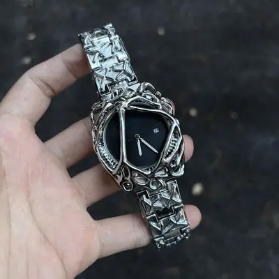 Y2K erkek saati, örümcek ağı alabaster, su geçirmez - 10