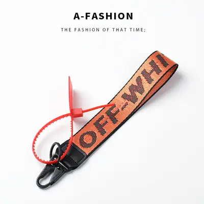 OFF-WHITE Canvas Keychain with Embroidered Letter - 12
