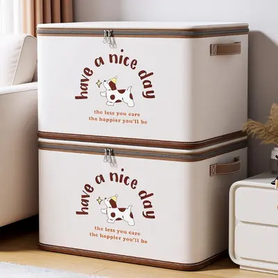Foldable clothing storage box, fabric, home organizer