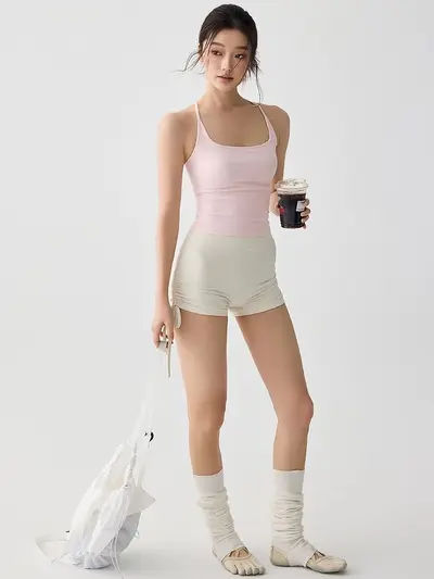 Kadın Yoga Şortu, Hızlı Kuruyan, Üç Çeyrek Boy, Pilates Tayt - 6
