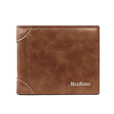 Erkek Kısa Cüzdan, Retro PU Deri, Madeni Para Bölmeli, Çok Kartlıklı - 5