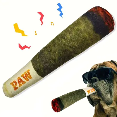 Green Simulated Cigarette Pack Plush Dog Toy, Squeaky, with Catnip