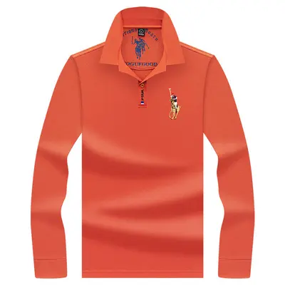Herren-Langarm-Poloshirt aus 100% Baumwolle, bestickt - 9