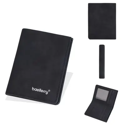 Erkek Kısa Cüzdan, Mat Deri, İnce İki Katlı Tasarım, Bilet Bölmeli - 7