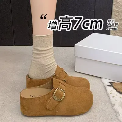 Женские туфли Birkenstock-стиля с утолщённой подошвой и подъёмом внутри, новинка осени 2026, для активного отдыха на улице, износостойкие, без шнуровки, в ретро-стиле полушлёпанцы с закрытым носком
