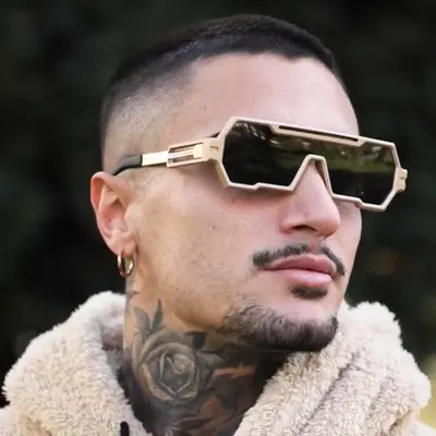 Retro Steampunk Irregular Sunglasses for Men with UV Protection - 2