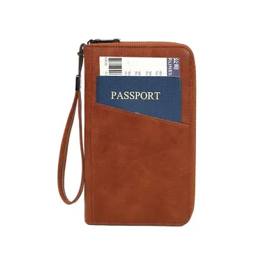 RFID korumalı pasaport cüzdanı, çok bölmeli seyahat çantası - 5