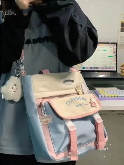 versatile multi-functional tiki style crossbody bag school bag large capacity tote bag shoulder bag girl student classroom work dress bag - 12