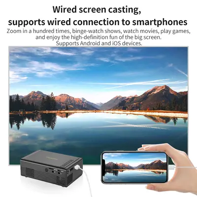 Grenzüberschreitender M200 tragbarer Mini-Beamer LED-Mobiltelefonprojektor Heimkino kabelgestützte Mobiltelefonbildschirmspiegelung wird unterstützt 1080p - 5