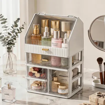 Cosmetic storage box, large capacity, desktop, drawer organizer