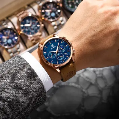 İsviçre markası su geçirmez çok fonksiyonlu yeni erkek saati moda kuvars saat canlı yayın dış ticaret sıcak model dropshipping