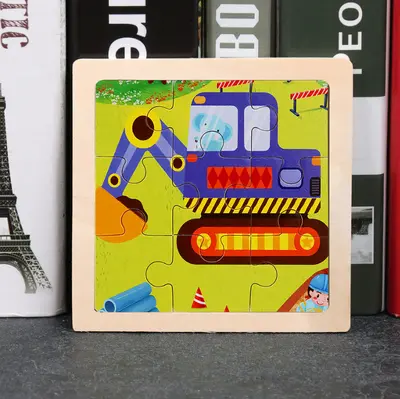 Kinder-Holzpuzzle mit Cartoon-Tieren, 2-6 Jahre - 9