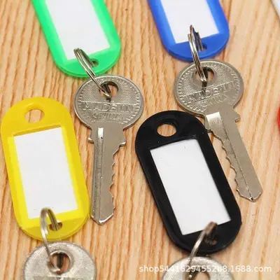 PP Key Tag Plastic Number Writable Hanging Tag Hotel Label Classification Tag Key Plate Key Ring