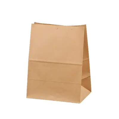Kraft kağıt ekmek ve tost paketleme torbası, kalın, düz tabanlı