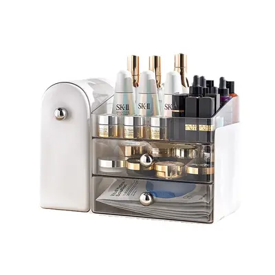 Cosmetics storage box, desktop, drawer-type, dust-proof