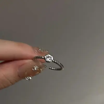 Zirkon-Legierung Offener Ring für Damen mit minimalistischem Design - Zeigefingerring im angesagten Stil mit gehobener Ästhetik - 7