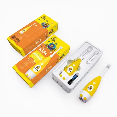 Children's Sonic Toothbrush, Yellow Duck Cartoon, Soft Bristle, Waterproof Silicone