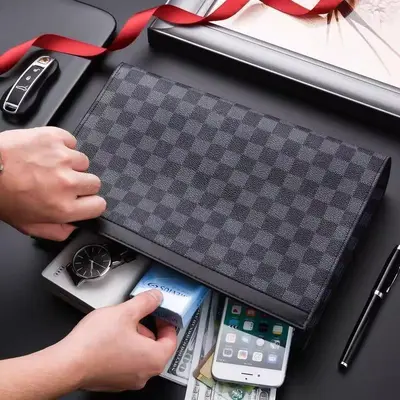 Men's Clutch Bag, Large Capacity, Casual Business Envelope Style - 3