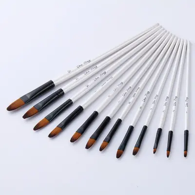 12-teiliger Aquarellpinsel-Set mit spitzer Spitze - 9