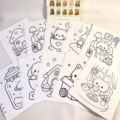 丙烯绘画本马克笔套装DIY绘画涂色本手工美术用品礼盒学生水彩笔 - 8