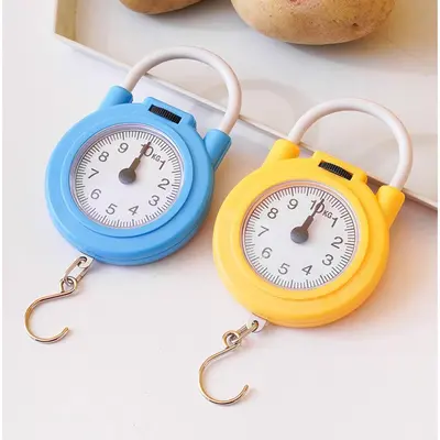 Kitchen electronic scale with spring mechanism