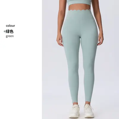 Yogahose mit Spitze, hoher Bund, Bauchkontrolle, Übergröße - 10