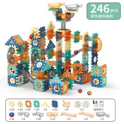 Children's Marble Run Toy for Boys, Educational Assembly Track Building Blocks - 10