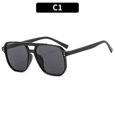Neue grenzüberschreitende doppelschienige Flieger-Sonnenbrille, europäischer und amerikanischer Stil Herren-Fahrerbrille, hochwertige modische Damen-Sonnenbrille - 10