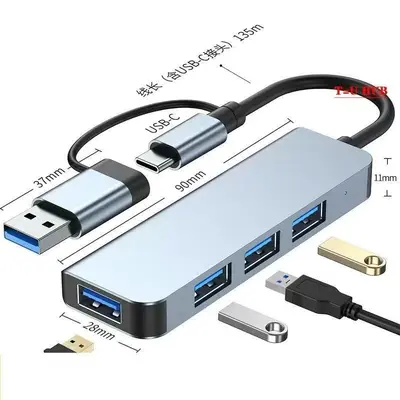 Grenzüberschreitendes USB3.0HUB Dual-Anschluss 8-in-1 multifunktionales Kartenleser-Typ Dockingstation Hub-Splitter - 9