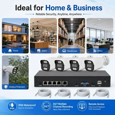 POE Security Camera System IP CCTV NVR Kit Seetong摄像头套装