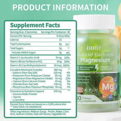 Elektrolit magnezyum vitamin dayanıklılık spor şeker, şekersiz, 60 adet