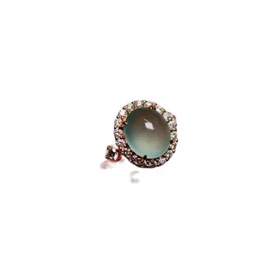 Grüner Chalcedon-Ring für Damen, Vintage-Design - 5