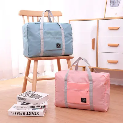 Foldable travel bag lightweight large capacity luggage strap