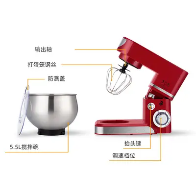 Multi-function stand mixer with dough kneader and egg beater