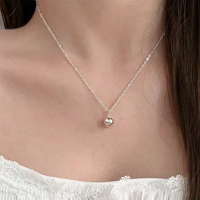 S999 Silberhalskette, Herz-Perlen, elegant - 8
