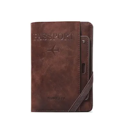 Passport Wallet Combination Bifold Large Capacity Multi-Card Holder Ticket Passport Coin Card Storage Portable Travel