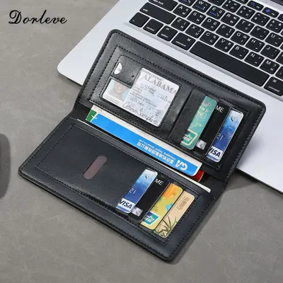 Men's Medium Wallet, Plaid Pattern, Genuine Leather, Multi-Card Slots - 2