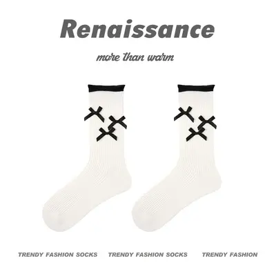 Damen-Mittellange Spitzensocken, Dopamin-Einfarbig, Frühling und Herbst - 10