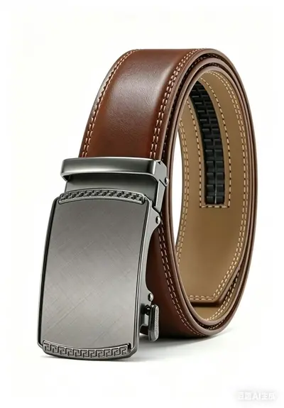 Foreign trade cross-border automatic buckle belt men's leather belt buckle male genuine leather youth business automatic buckle matte - 11