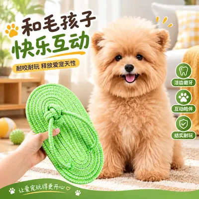 狗狗拖鞋造型啃咬玩具磨牙咬绳宠物自嗨解闷互动耐咬拖鞋玩具批发