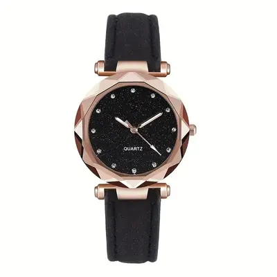 Damen-Quarzuhr mit Sternenhimmel-Design und Glitter - 9