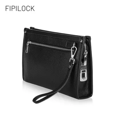 Herren-Clutch mit Fingerabdruckschloss, echtes Leder - 7