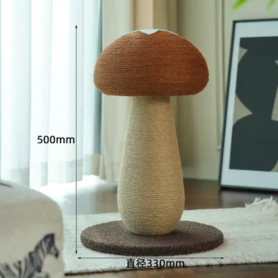 Large Vertical Cat Scratching Post with Mushroom Design Climbing Frame - 11