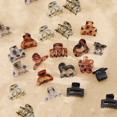 European and American Cross-border Leopard Print Small Claw Clip Women's Back Head Hair Bun Clip Shark Clip Bangs Clip Straight Clip Hair Pin Hair Accessory