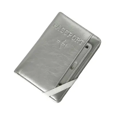 Niche Korean Style Silver Gray Passport Holder High-End Travel Document Organizer ID Card Storage Set Wallet Premium Quality