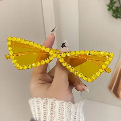 Rhinestone Bow Colorful Small Frame Party Sunglasses - 13