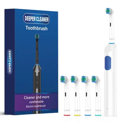 Electric Toothbrush, USB Rechargeable, Waterproof, Soft Bristle