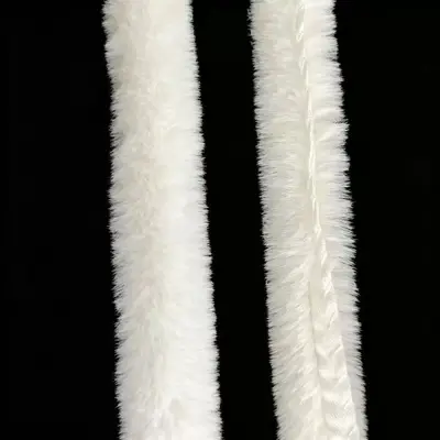 Faux Rabbit Fur White Trim Strip for Winter Clothing and Hat Decoration